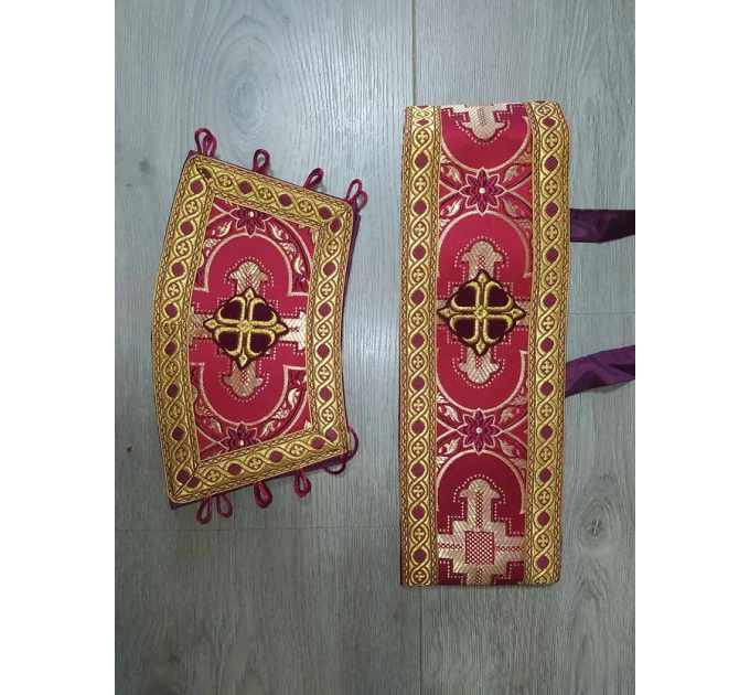 Greek vestment in gold metallic brocade - Priest metallic liturgical vestment