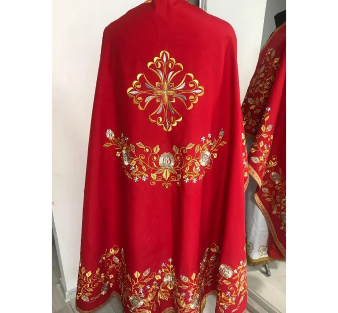 Green greek style vestment - Priest robe - Orthodox vestments - Liturgical cloth
