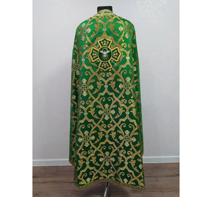 Greek vestment in green brocade - Priest vestment - Clothes for priests - Attire