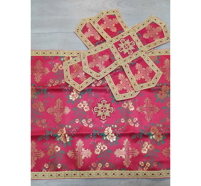 Greek vestment in maroon brocade - Church garments - Priest vestment -Floral