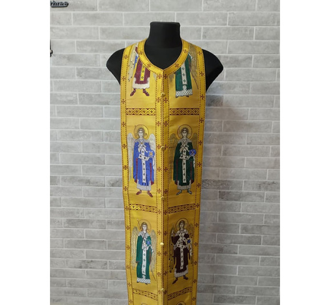 Communion set in Greek brocade - Stole and cuffs- Priest's set with icons
