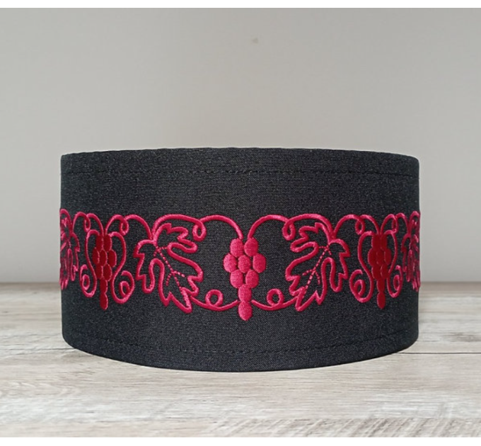 Greek style Skufia - Greek Skufia Calotte Black in Velvet - biretta - coif