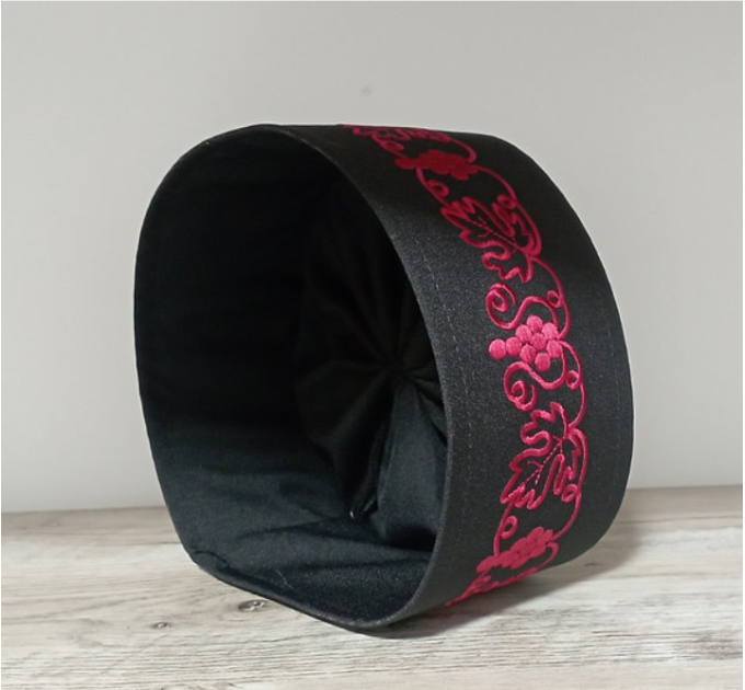 Greek style Skufia - Greek Skufia Calotte Black in Velvet - biretta - coif