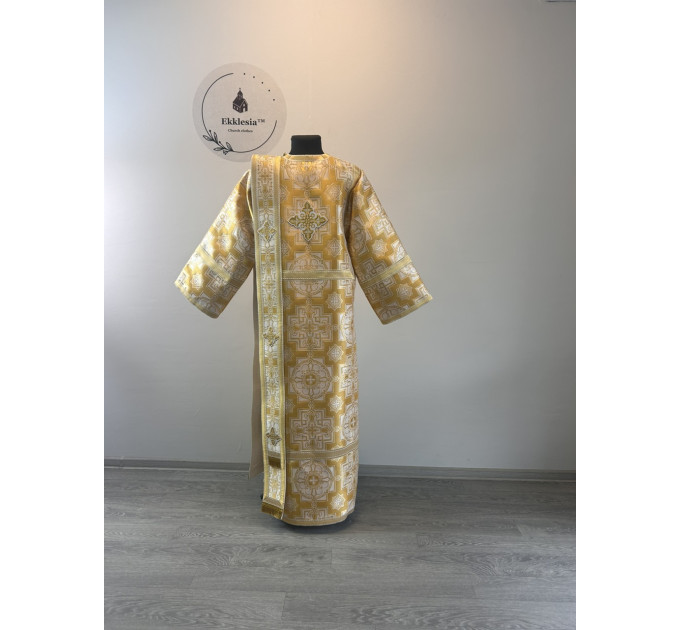 Stichar, orar, cuffs - Deacon's set on metallic brocade - Single or double orar