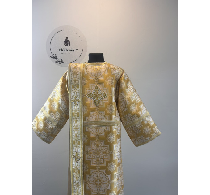 Stichar, orar, cuffs - Deacon's set on metallic brocade - Single or double orar