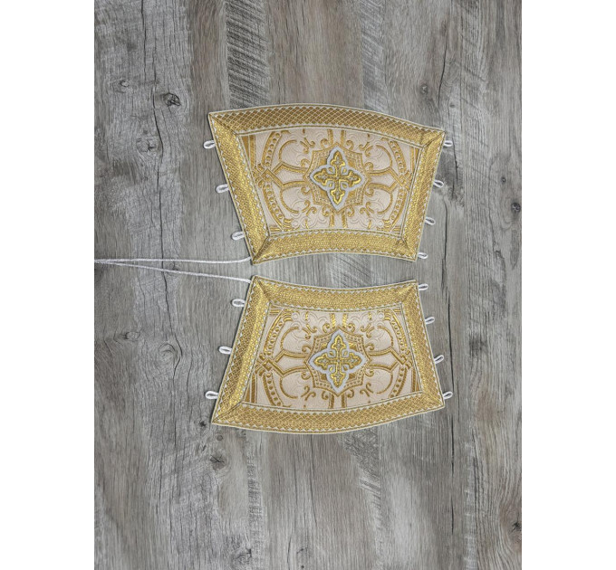 Stichar, orar, cuffs - Deacon's set on metallic brocade - Single or double orar