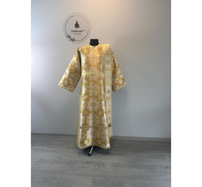 Stichar, orar, cuffs - Deacon's set on metallic brocade - Single or double orar