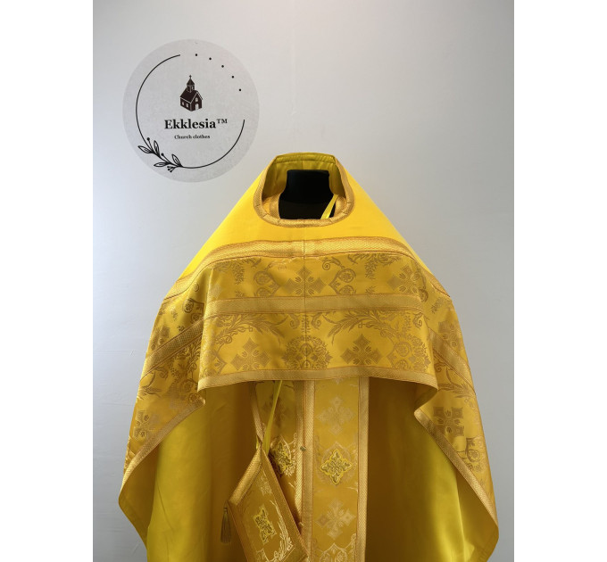 Slavic-style vestments in church brocade 