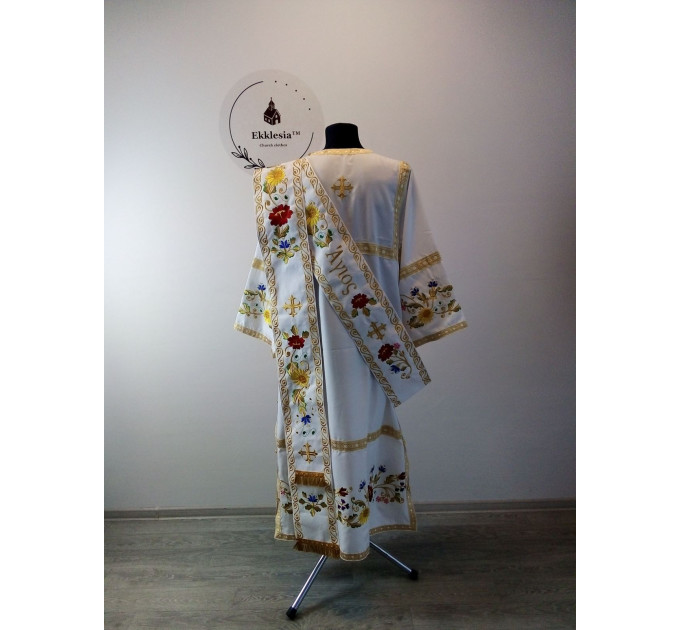 Embroidered protodeacon's Vestment with Άγιος on Greek double orar