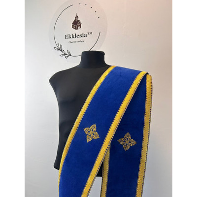 Single or double orar in velvet - Embroidered crosses - Greek or Slavic orarion 135,00$Price