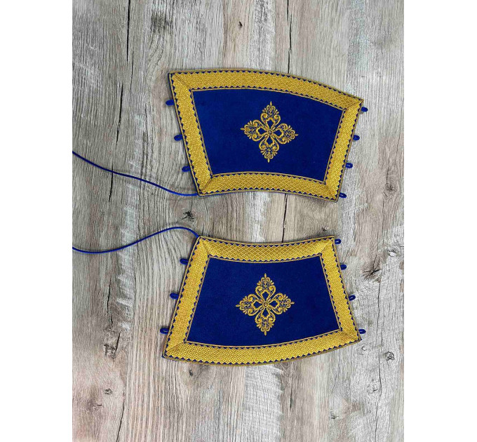 Single or double orar in velvet - Embroidered crosses - Greek or Slavic orarion