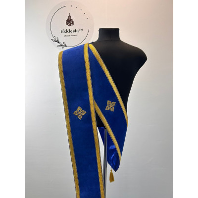 Single or double orar in velvet - Embroidered crosses - Greek or Slavic orarion 135,00$Price