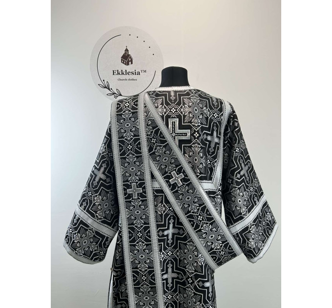 Church vestment set for Lent - Orthodox sticharion, double orar, and cuffs set