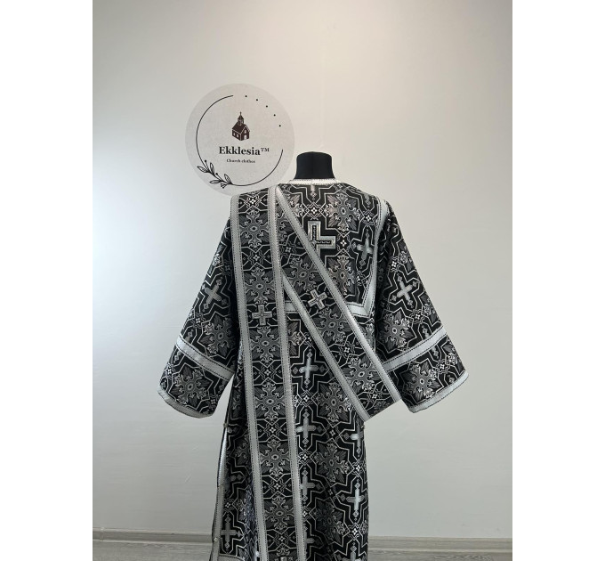 Church vestment set for Lent - Orthodox sticharion, double orar, and cuffs set
