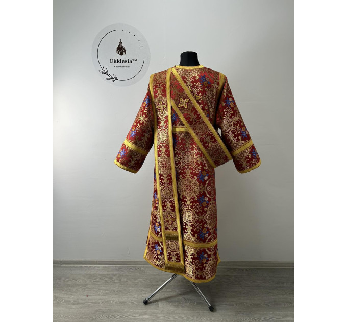 Protodeacon's vestment in metallic brocade - Stichar, double orar, cuffs set