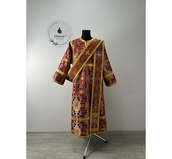 Protodeacon's vestment in metallic brocade - Stichar, double orar, cuffs set