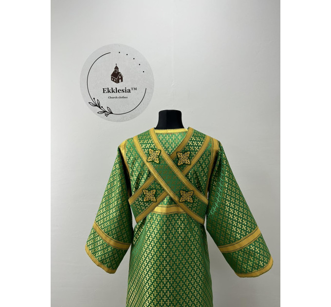 Orthodox sticharion for subdeacon - Liturgical green stichar - Altar boy robe