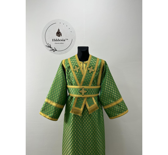 Orthodox sticharion for subdeacon - Liturgical green stichar - Altar boy robe
