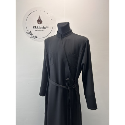 Basic Greek-style cassock for priest - Orthodox cassock in crepe-suit fabric