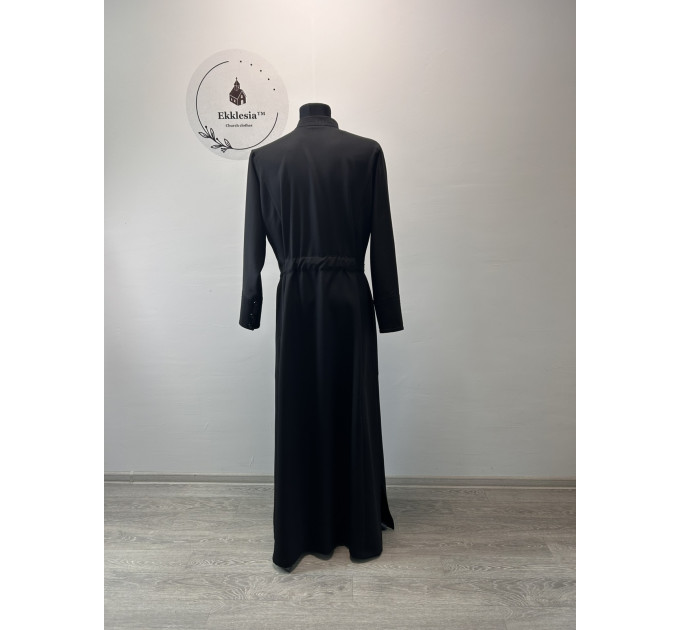 Basic Greek-style cassock for priest - Orthodox cassock in crepe-suit fabric