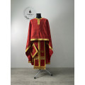 Greek vestment with minimalist embroidery on moiré - Priest vestment - Clothes for priests - Liturgical vestments - Liturgical garments