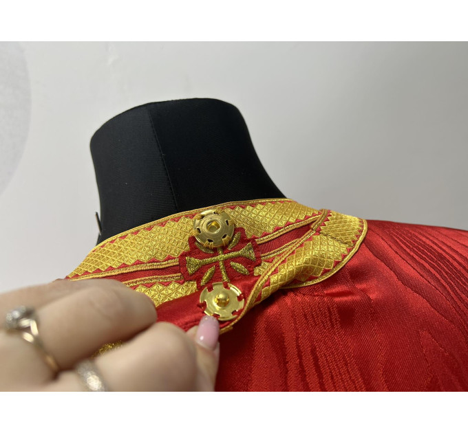 Greek vestment with minimalist embroidery on moiré - Priest vestment - Clothes for priests - Liturgical vestments - Liturgical garments