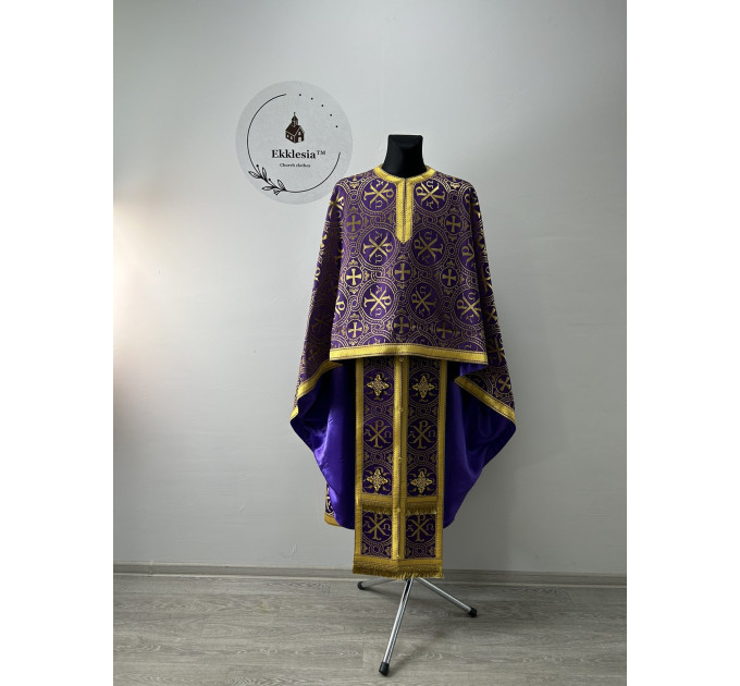 Vestment set for Lent - Liturgical priest's vestment set - Orthodox vestment set