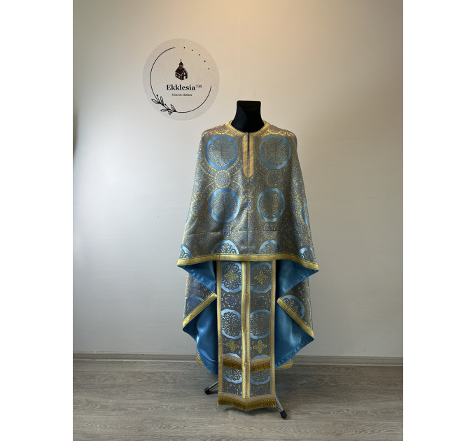 Vestment for priest - Phelon in Greek style with icon - Liturgical orthodox set