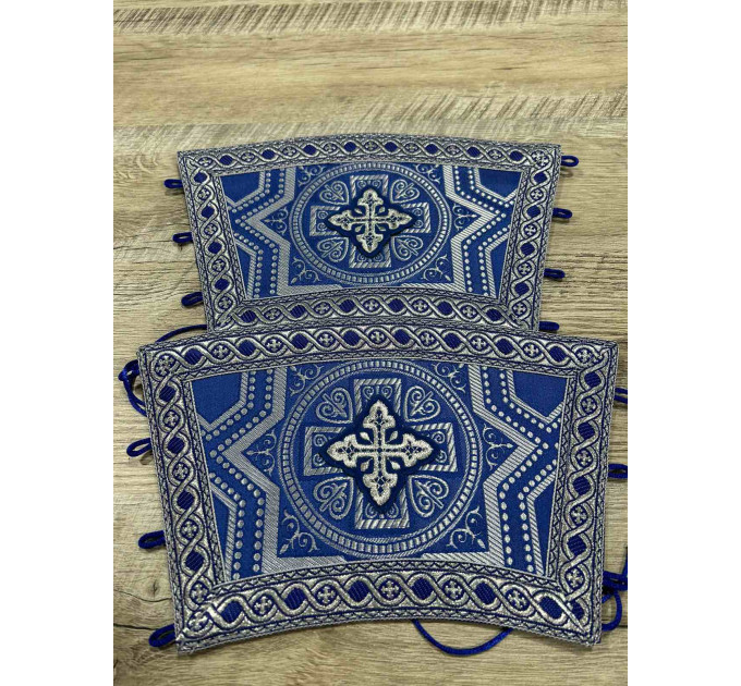 Blue vestment for priest - Phelon in Greek style with icon - Orthodox set