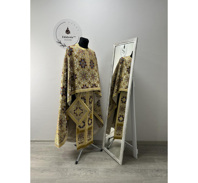 Priest's vestment on gold brocade - Orthodox vestment set - Greek style phelon