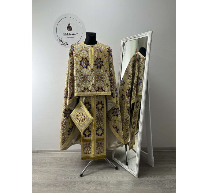 Priest's vestment on gold brocade - Orthodox vestment set - Greek style phelon