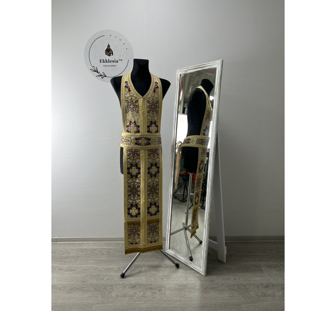 Priest's vestment on gold brocade - Orthodox vestment set - Greek style phelon
