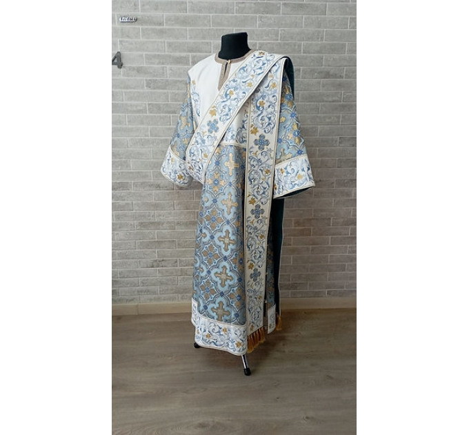Combined velvet and brocade Protodeacon's sticharion - Deacon's alb - Orthodox