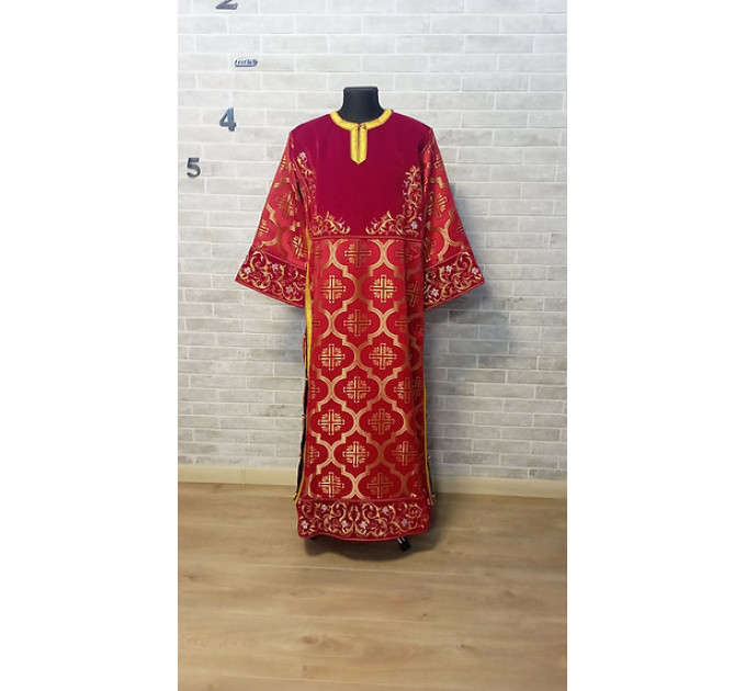 Combined velvet and brocade Protodeacon's sticharion - Deacon's alb - Orthodox