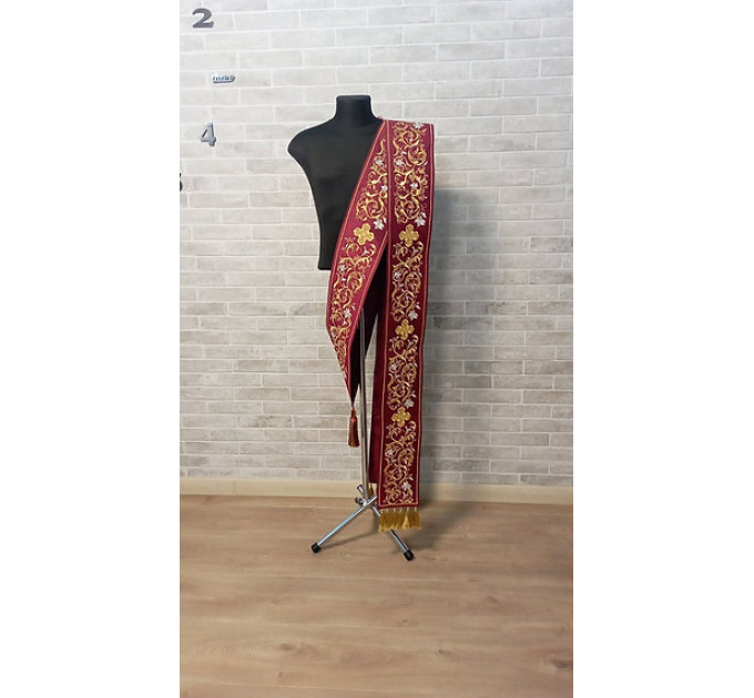 Combined velvet and brocade Protodeacon's sticharion - Deacon's alb - Orthodox