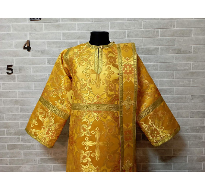 Deacon vestments set in gold metallic brocade - Protodeacon's sticharion