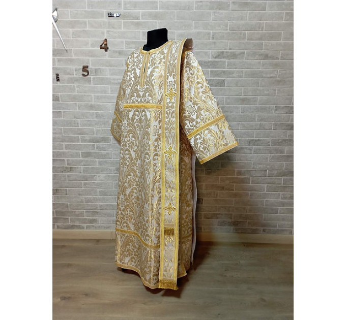 Deacon vestments set in metallic brocade - Protodeacon's sticharion with orar