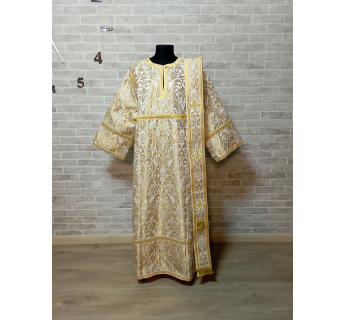 Deacon vestments set in metallic brocade - Protodeacon's sticharion with orar