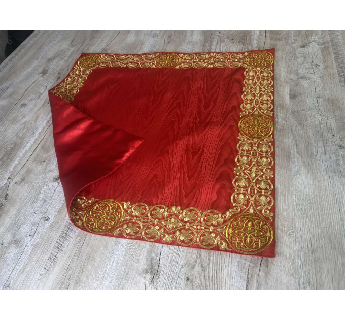 Embroidered Iliton church cover in Moire - Canonical altar iliton - Eliton