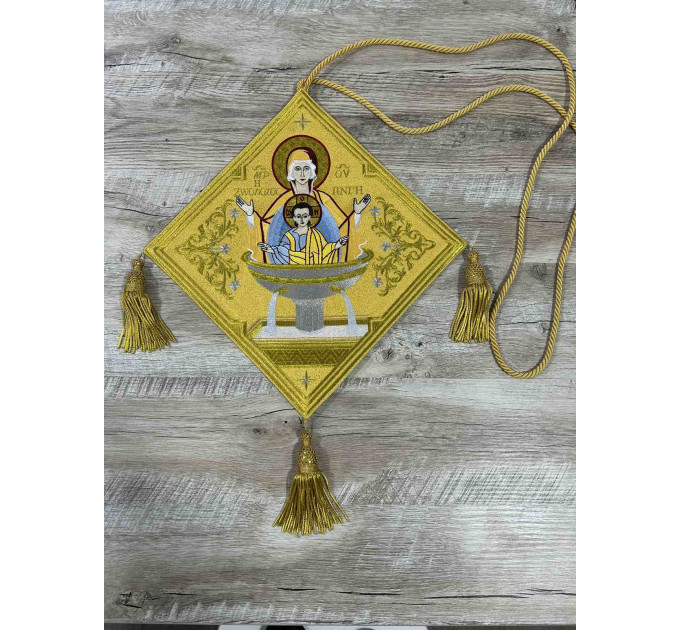 Gold Embroidered Palitsa - Embroidered Epigonation, silk with metal tassels