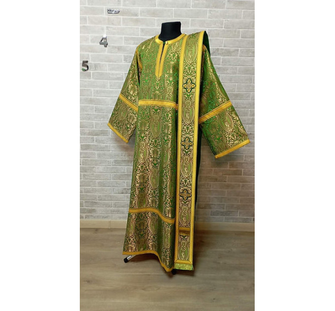 Deacon's liturgical Orthodox Vestment with angels - Sticharion and orar