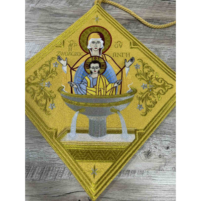 Gold Embroidered Palitsa - Embroidered Epigonation, silk with metal tassels