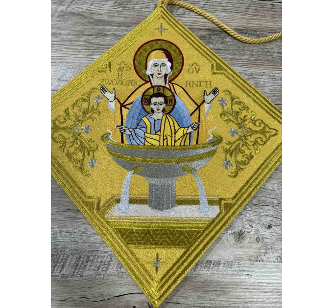 Gold Embroidered Palitsa - Embroidered Epigonation, silk with metal tassels