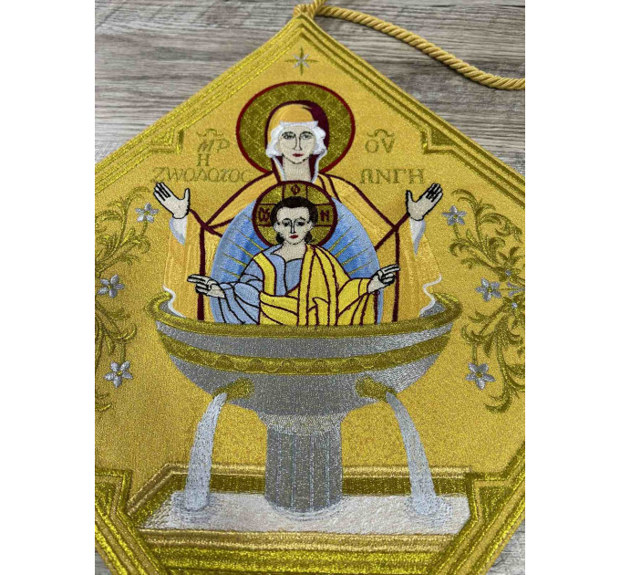 Gold Embroidered Palitsa - Embroidered Epigonation, silk with metal tassels