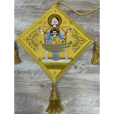 Gold Embroidered Palitsa - Embroidered Epigonation, silk with metal tassels