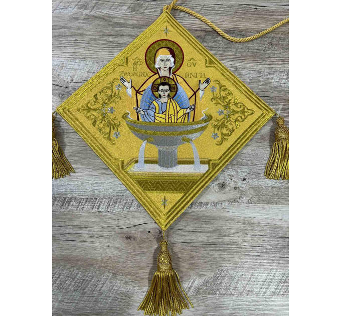 Gold Embroidered Palitsa - Embroidered Epigonation, silk with metal tassels