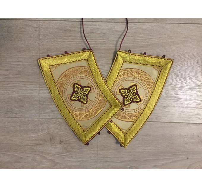 Gold deacon's vestment with icon on the back - Orthodox Slavic style orarion