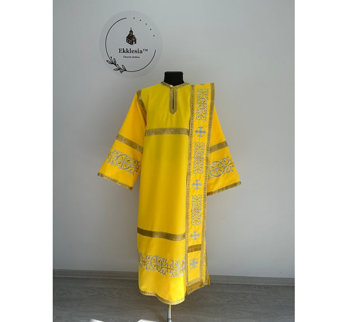 Set for protodeacon or deacon - Embroidered alb - Orthodox sticharion, orar