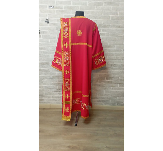Set for protodeacon or deacon - Embroidered alb - Orthodox sticharion, orar