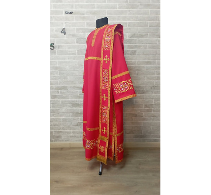 Set for protodeacon or deacon - Embroidered alb - Orthodox sticharion, orar